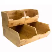 Bamboo Pantry Storage Bins - Stackable Baskets, Potato and Onion Storage for ...