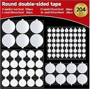 Treemoo Double Sided Sticky Dots - 204 Pcs Multiple Sizes Glue Round Dots Removable - Clear Double Sided Adhesive Dots - No Traces Museum Putty for Balloons Crafts Decoration