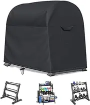 Dumbbell Rack Cover - Dumbbell Protective Cover, Rack Waterproof Cover | Adjustable Drawstring Weight Oxford Fabric, Ventilated Cover for Home, Outdoor, Indoor, Stadiums(40.16x25x35.04 Inches)