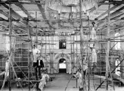Bendigo Victoria 1902 - Painters on scaffolding inside the Bendigo- Old Photo