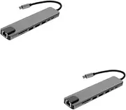 Ciieeo 2 Pcs Computer Docking Station USB Hub Laptop Docking Stations Universal Adapter Useful Docking Station USB Adapter Docking Station Dual Monitor Type-c Hub Type c Adapter Plastic