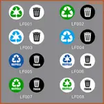 ERKENAI 標籤垃圾標誌貼紙回收垃圾桶回收圓形