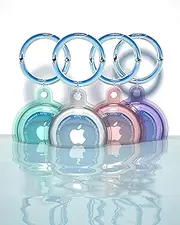 4 Pack Waterproof Airtags Holder,Airtag Case Keychain for Apple Airtag GPS Tracker, Full Body Anti-Scratch Shockproof Apple Tag Case Key Chains for Car Keys/Luggage/Dog Cat Collar/Bags (Four Colors)