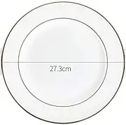 Phnom Penh Ceramic Steak Round Flat Multifunctional Pure White Household Cutlery Set Salad Plate Dessert Dish (Color : 11 inch)