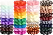 JOYOYO Spiral Hair Ties, Small Coil Hair Ties,40PCS Hair Elastics for Girls,Spiral Bracelet Hair Bands,Phone Cord Ponytail Holders Hair Coils Elastic Hair Ties Hair Accessories for Women Girls Teens