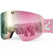 ZIONOR X11 Ski Goggles Magnetic Cylindrical Snowboard Snow Goggles for Men Wo...