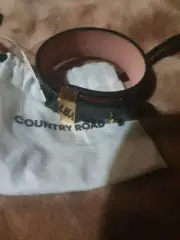 Country Road Leather Gold Chrome cuff engraved clasp