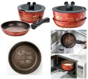 Disney Mickey Pot Frying Pan Lid Removable Handle Set of 4 ANFP2 With Tracking