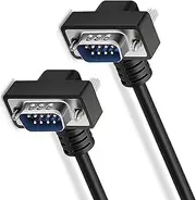 tunghey Dual Right Angle DB9 9 Pin Serial Cable, DB9 9 Pin Serial Cable Male to Male RS232 Straight Through, Laptop for Scanner, Modem, Printer, Plotter, Camera and More (0.5M)