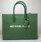 Michael Kors Mirella Medium Fern Green Pebbled Leather Satchel Crossbody Bag