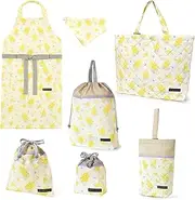 [COLORFUL CANDY STYLE] NT607400 Kindergarten Entrance School Entrance 6-Piece Set, Lesson Bag, Quilting (with Gusset), Shoe Case, Drawstring Bag, Gymnastics Clothing Bag, Lunch Bag, Cup Bag, Small
