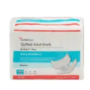 Wings Plus Quilted Heavy Absorbency Incontinence Brief, Medium Bag of 1