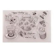 Teapot Flower Silicone Clear Seal Stamp DIY Scrapbooking Embossing Photo Album