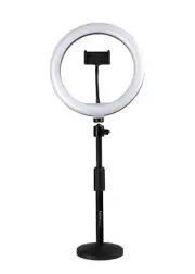 Gator Frameworks 10-Inch LED Desktop Ring Light Stand with Phone Holder & Base