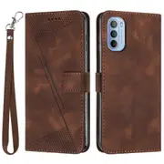 Leather Cover For Motorola Moto G Stylus 5g (2022), Triangle Imprint Wallet Stand Phone Case With Strap