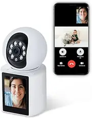 STONVUE Two Way Video Calling Indoor Camera with 2.8-Inch IPS Screen, 2K WiFi Baby/Elder/Dog/Pet Camera with Phone App, Human/Sound/Crying Detection, One-Button Call, Color IR Night Vision