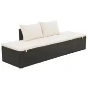 Garden Lounge Bed With Cushion Rattan Sunbed Lounger Patio Outdoor Furniture