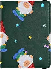 [Amooorous] Cartoon Sequins Merry Christmas Dwarfs Leather decorative waterproof passport holder for travel Travel Documents Organizer Protector Passport Case Travel Documents Wallet Waterproof, Cartoon sequins