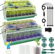 Seed Starter Tray with Grow Light 2 Pack / 80 Cells Smart Timer Seed Starter ...
