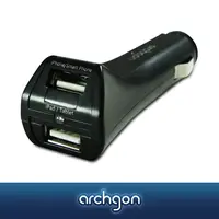 在飛比找PChome24h購物優惠-archgon 車充 - 車用電源轉換器(黑色) P-ADP