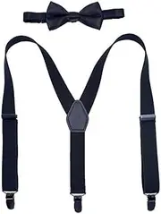 [Bigood] Party High Elastic Adjustable Strap Suspenders & Bowtie Set for Children