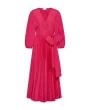 REDValentino Bow Detailed V-Neck Midi Dress IT40 Red