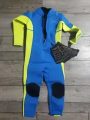 Hevto Kids Wetsuit for Boys Girls Toddler Youth 3/2mm Neoprene Full WetSuit Sz 4
