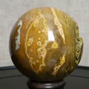 B1639-517g Amazing natural Ocean Jasper Orbicular Sphere Reiki Crystal Ball