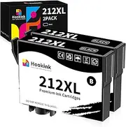 Hookink 212XL Ink Cartridges Compatible with Epson Expression Home XP-2100 XP-3100 XP-3105 XP-4100 Workforce WF-2810 WF-2830 WF-2850 (2-Pack, Black)