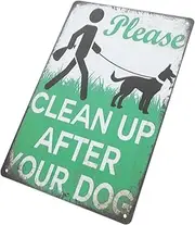 Sign for Outdoor Use Weatherproof Waste Sign Fade Resistant Please Clean Up After Your Dog for Yards Gates and Public Areas Easy Installation