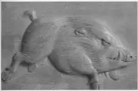 在飛比找Yahoo!奇摩拍賣優惠-[客人寄賣] 黃土水 銅雕 山豬 15X14cm (楊英風、