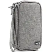 19cm*10.5cm Double-deck Digital Accessories Storage Bag USB Cable Charger U Disk Power Bank Organizer Bag