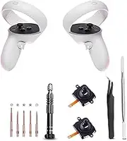2 Joystick Replacement Kit for Oculus Quest 2 Controller, Repair Kit for Meta Quest 2, Including 2 Joysticks, Screwdriver, Tweezer, Pry Tool