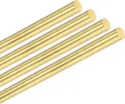 uxcell 4-Pack Brass Rod, 4mmx100mm H59 Solid Brass Round Rods for Knife Handle Pins Material Knife Making Supplies/Shaft Pins Crafts/Model DIY, Lathe Rivet Dowel Stock Brass Tube