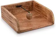 BHAVATU Rustic Farmhouse Wood Napkin Holder, Napkin Holder for kitchen Tables, Counter tops, Indoor and outdoor, Picnic, Restaurants, Cafe, Vintage Home decor (8" X 8" X 2.8")