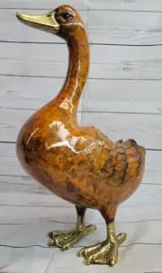 DUCK HANDCRAFT / CENTERPIECE ORMOLU PORCELAIN & GILT BRONZE SCULPTURE ART SALE