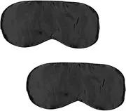 Pack of 2 NUZAMAS Silk Sleep Mask Smooth Soft Eye Mask Double-sided Eye Mask Adjustable Sleep Eye Mask Eye-cover Light Blocker For Sleeping Travelling Relaxation Black