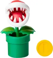 Sanei Boeki Super Mario Figure Piranha Plant w/Coin 8.9×6.5×2.6in FCP-007