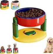 Liftable Suction Cup Pet Bowl, Adjustable Height Food and Water Dish for Cat Dog, Easy to Clean Durable Design Feeder, for Small Medium, and Large Pets (Red)