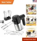 Cordless Hand Mixer Stainless Steel Attachments Digital Display Baking Egg