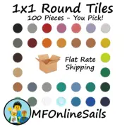 100 New Genuine LEGO 1x1 Round Tiles - Piece #98138 Smooth Art Bulk