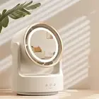 Small Desktop Fan Air Cooling Fan Practical Make up Mirror with Light for