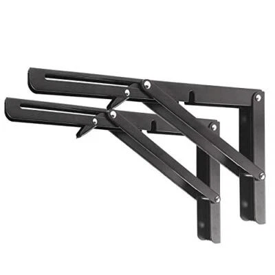 10 Inch Collapsible Shelf Brackets Folding Garage Shelves L Brackets, 2 Pack