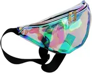 Fashion Women's Transparent Waist Bag for Beach Running Travel Lightweight Pouch for Phone Keys Essentials Dazzle Color PU Material