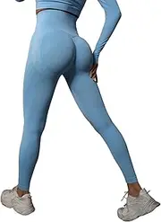 [Generic] Yoga Pants for Women Slim Fit Athletic Sweatpants Sexy Breathable Regular & Plus Size, Sky Blue, Medium