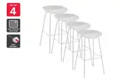 Set of 4 Shangri-La Bobby Steel Bar Stools (White)
