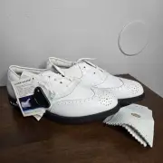 DUNLOP Golf Shoes Mens Size US7.5 EU40 White Leather Wingtip Broque