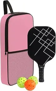 Pick Racquet Storage Bag, Paddle Bag with Mesh Pocket, Carrying Bag for and Tennis Paddle, Tennis Racket Travel Bag, Large Capacity Sports Bag, Protable Equipment Carrying Bag