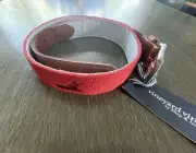 NWT Vineyard Vines By Shep & Ian Canvas Leather Belt SZ 34 Red Boat Nautical