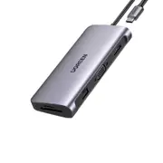 10-in-1 USB-C To 3*USB 3.0 A+HDMI+VGA+RJ45 Gigabit+SD/TF+AUX3.5mm+PD Converter Ugreen
